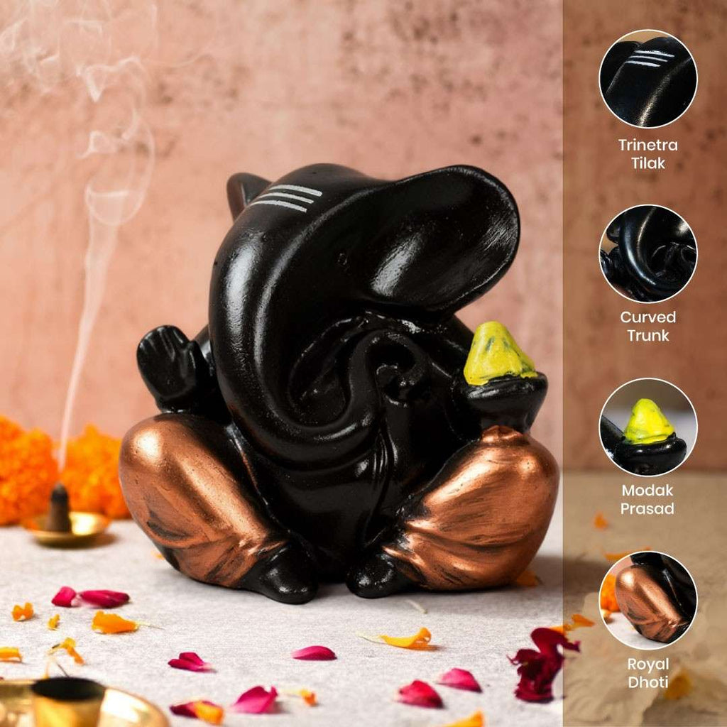 Antramukhi Ganesha Idol for Car Dashboard & Gifting (2.5 Inches)