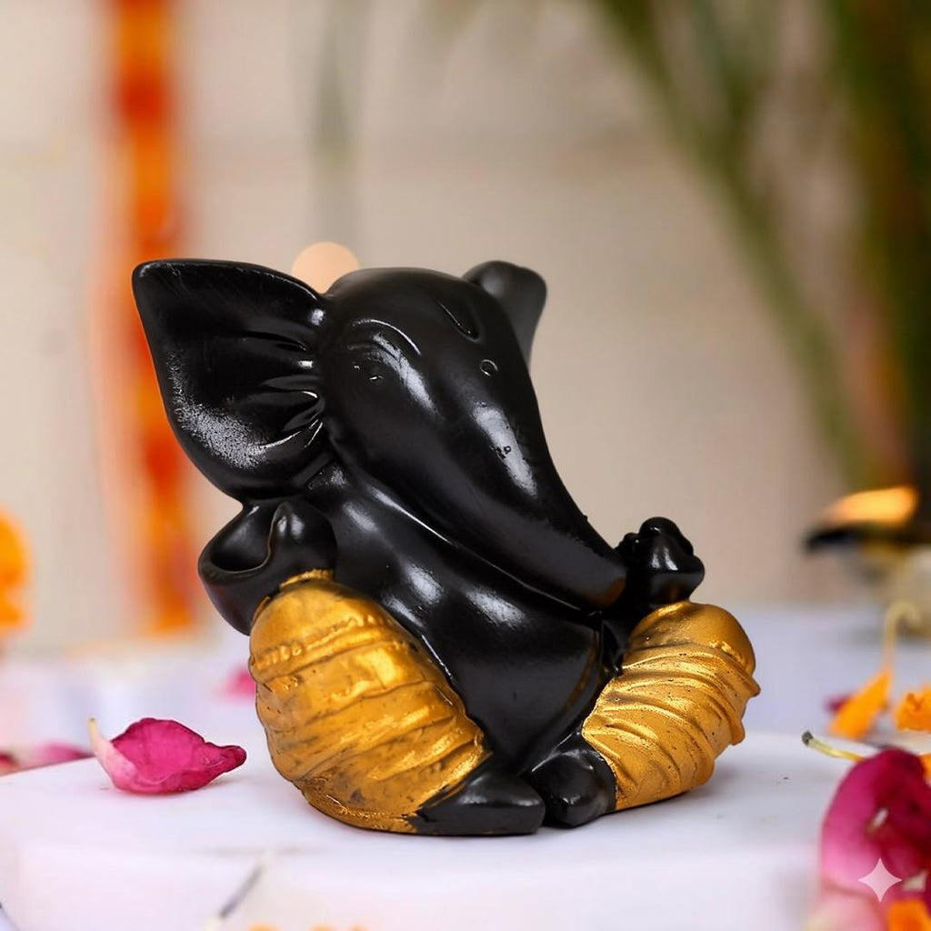 Meditating Ganesha Murti For Car Dashboard & Home (2.5 Inches)