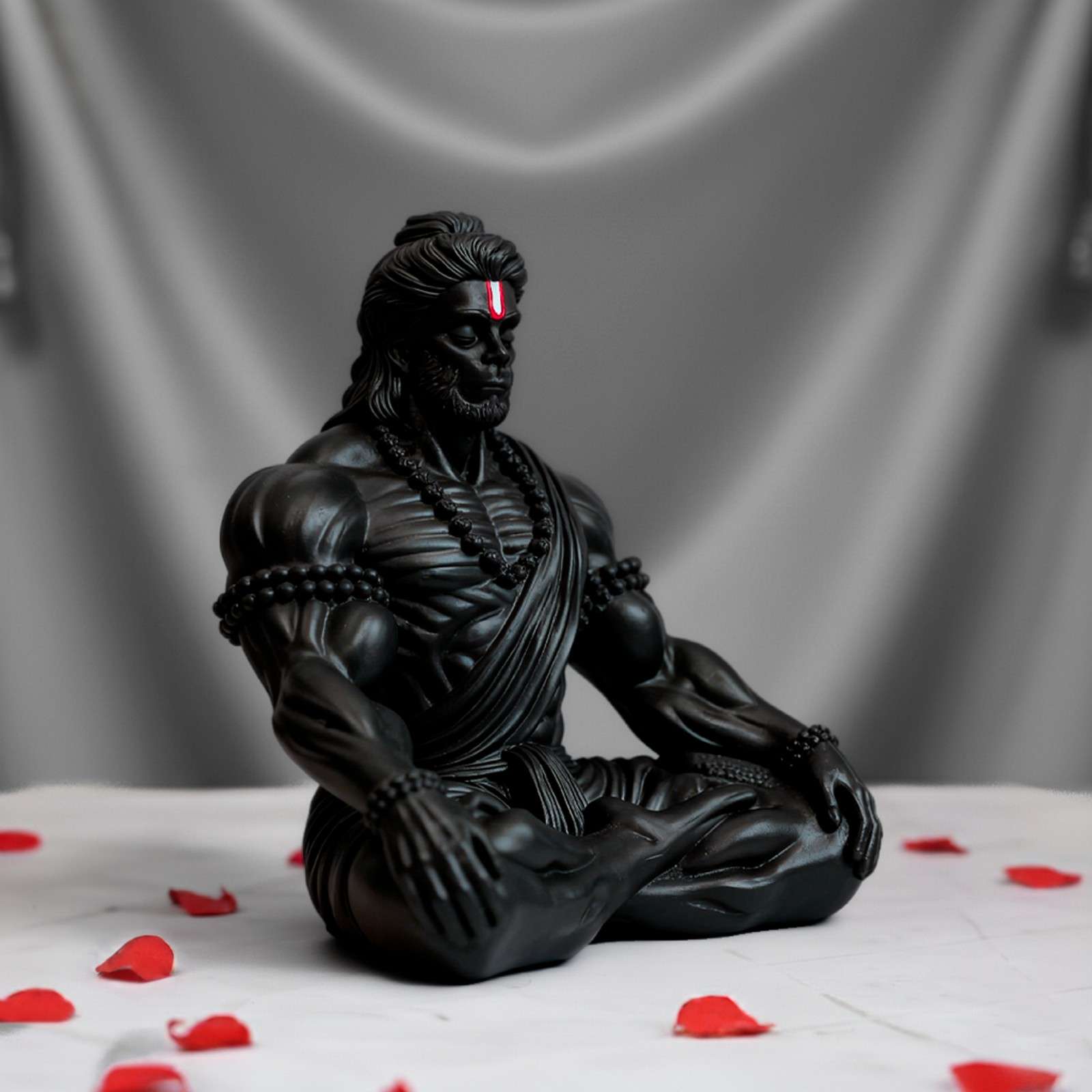 Black Bahubali Hanuman Ji for Car Dashboard & Gifting (3 Inch)