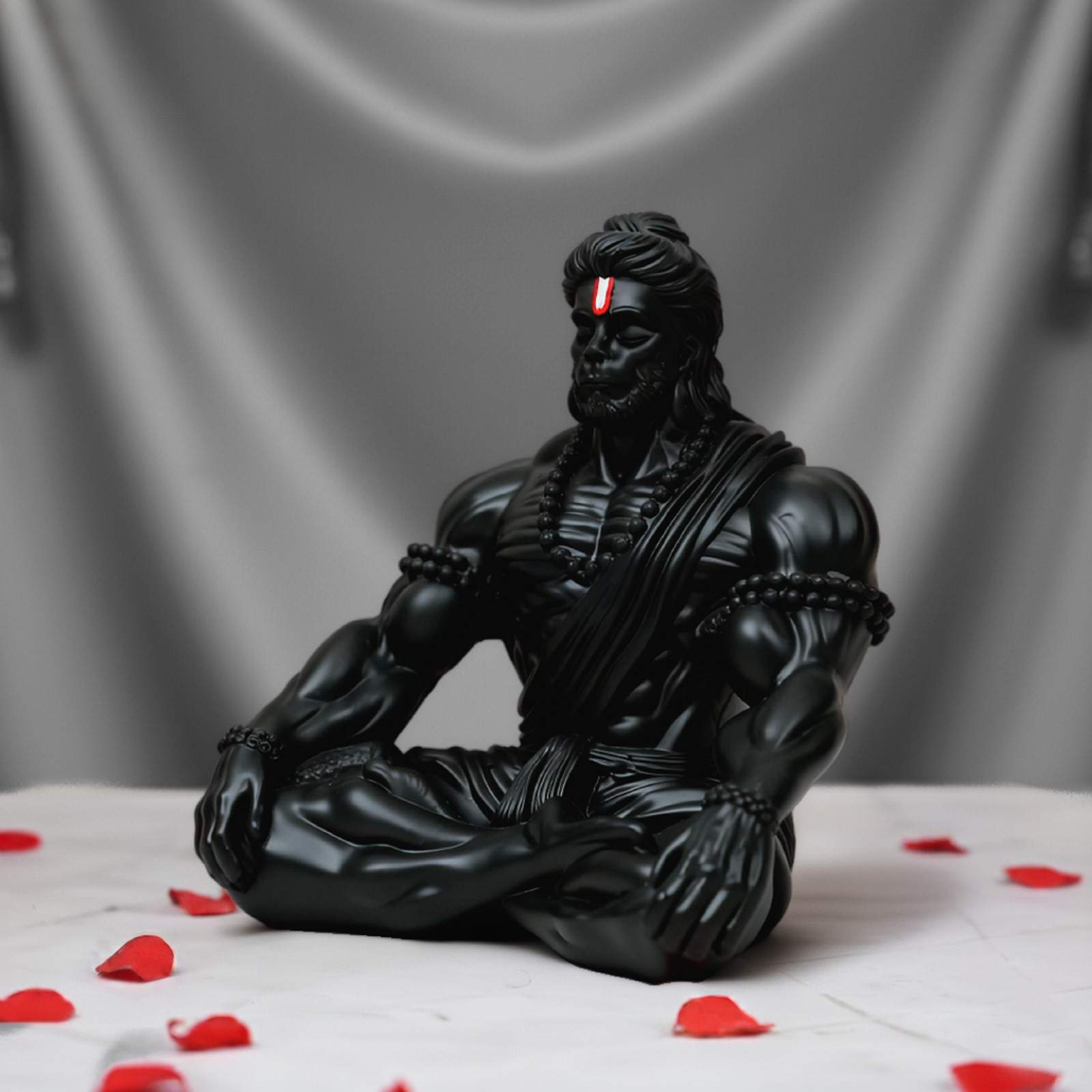 Black Bahubali Hanuman Ji for Car Dashboard & Gifting (3 Inch)