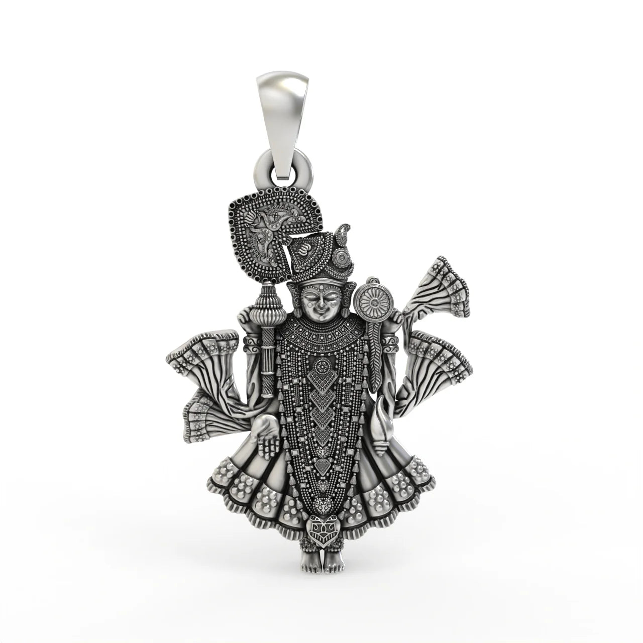 Lord Dwarkadhish Silver Pendant