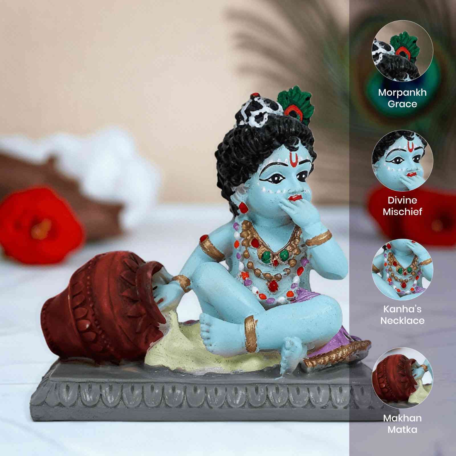 Laddu Gopal Ji Ki Murti for Home & Gifting (3 Inches)