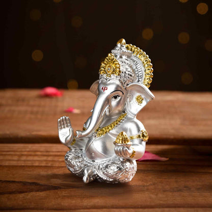 999 Silver & 24K Gold Plated Ganesha Idol