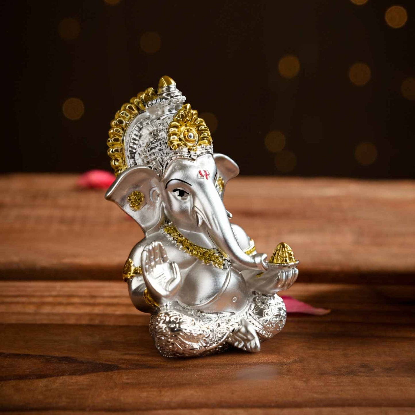 999 Silver & 24K Gold Plated Ganesha Idol
