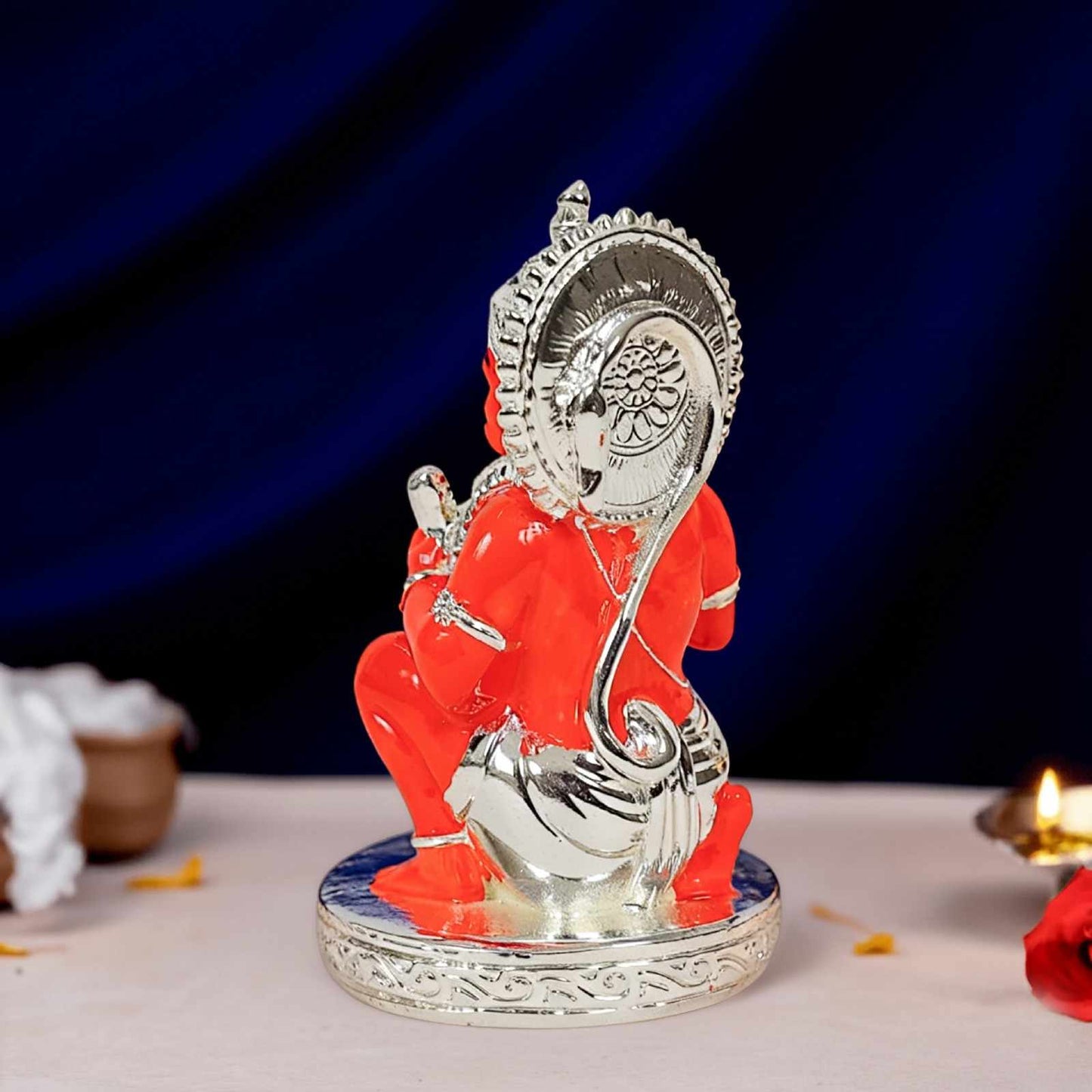 Silver Plated Kesari Hanuman Idol