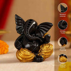 Artistic Trunk Ganesha Idol for Gift & Home Decor (2.5 Inch)