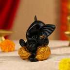 Artistic Trunk Ganesha Idol for Gift & Home Decor (2.5 Inch)