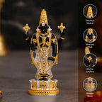 Gold & Silver Plated Lord Venkateshwara Idol For Car Dashboard & Gifting (3.5 Inch)