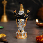 Gold & Silver Plated Lord Venkateshwara Idol For Car Dashboard & Gifting (3.5 Inch)