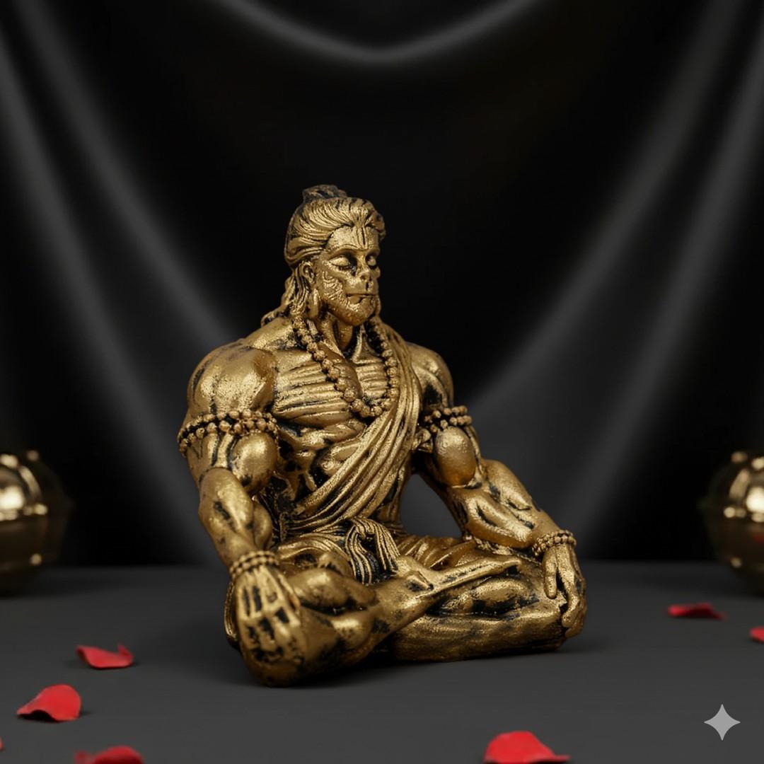 Antique Bahubali Hanuman Ji For Car Dashboard & Home (3 Inch)