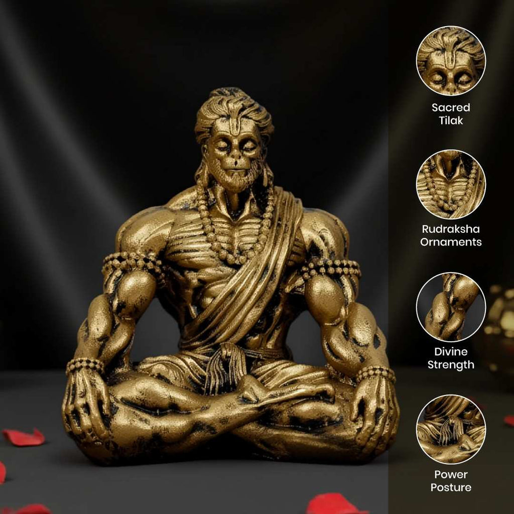 Antique Bahubali Hanuman Ji For Car Dashboard & Home (3 Inch)