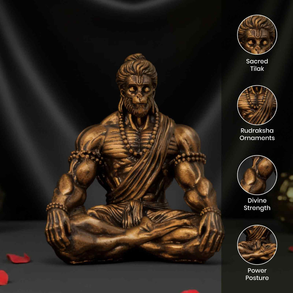 Bahubali Hanuman Statue for Car Dashboard & Gifting (3 Inch)