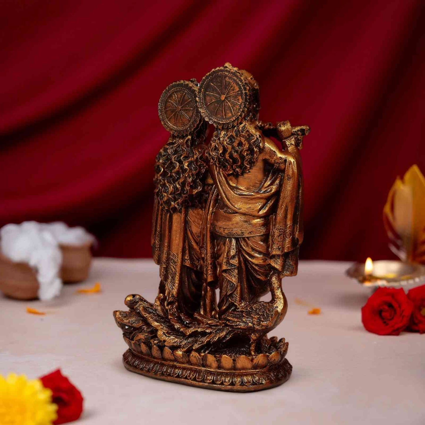 Radhe Krishna - Peacock at back