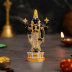 Gold & Silver Plated Lord Venkateshwara Idol For Car Dashboard & Gifting (3.5 Inch)