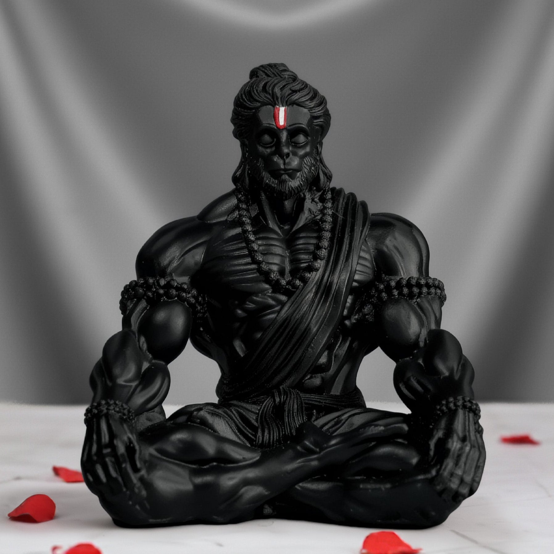 Black Bahubali Hanuman Ji for Car Dashboard & Gifting (3 Inch)